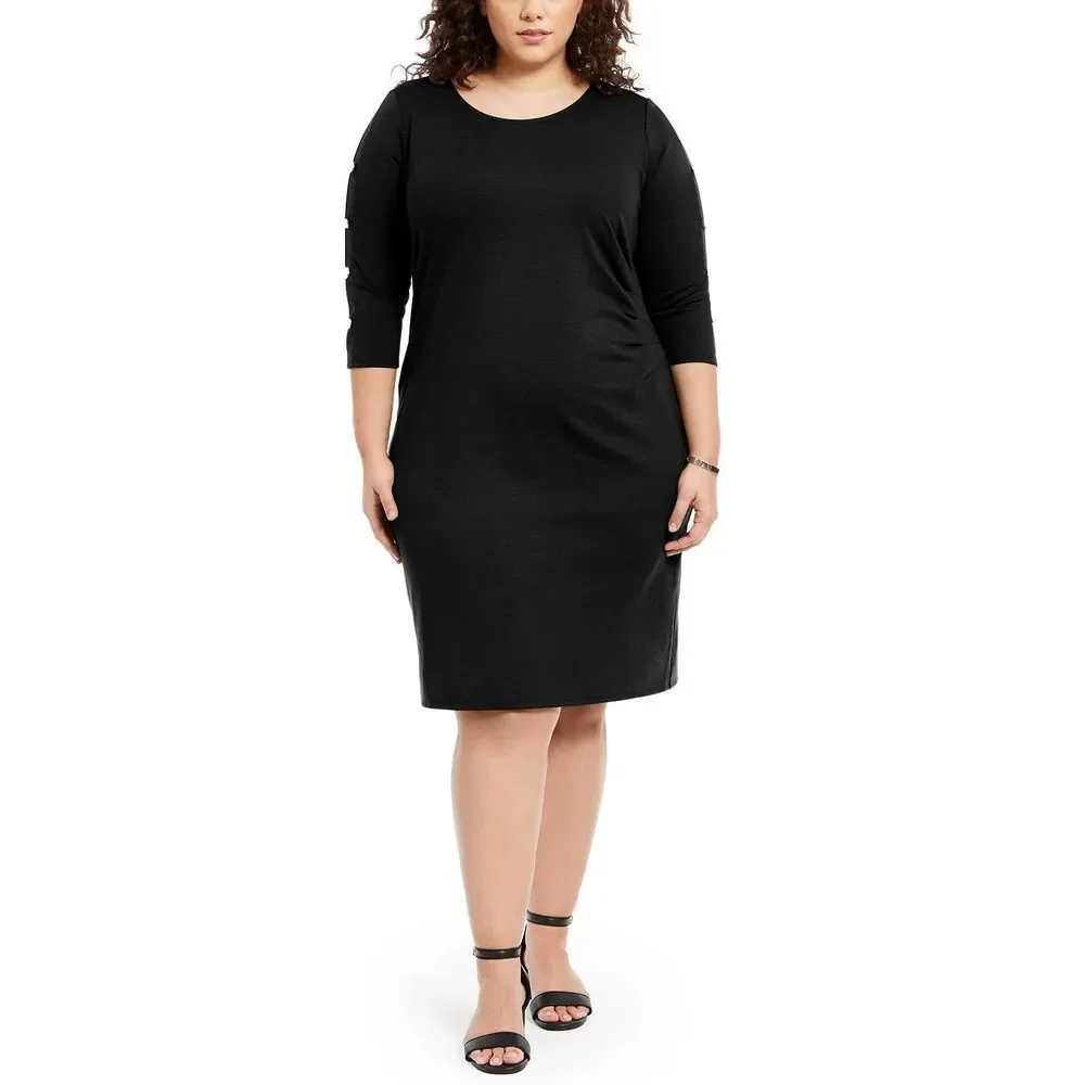 Ny Collection Black Ruched Dress